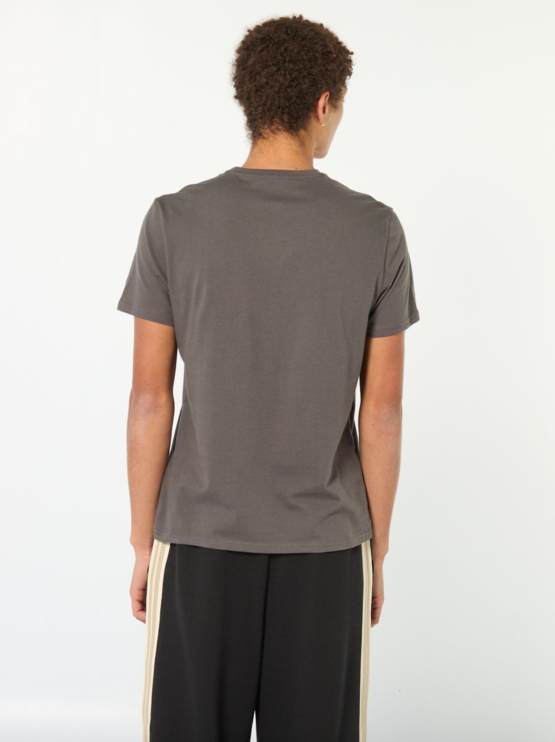 T-shirt in cotone stampato a maniche corte Grigio - Kiabi