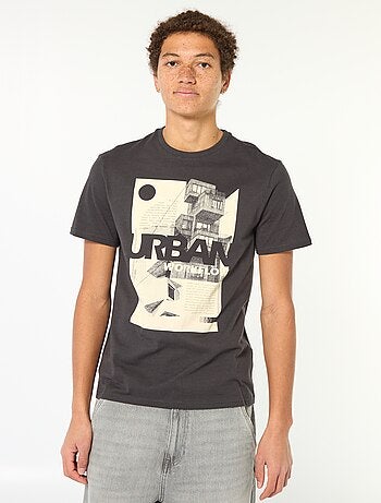 T-shirt in cotone stampato a maniche corte