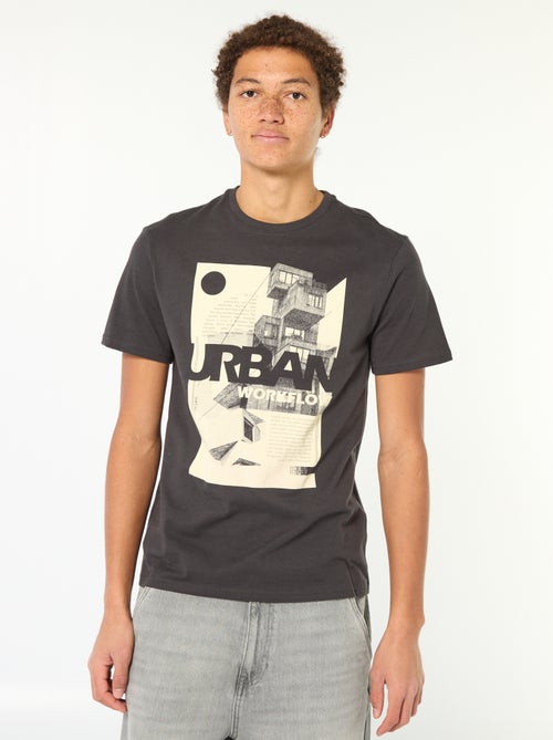 T-shirt in cotone stampato a maniche corte - Kiabi