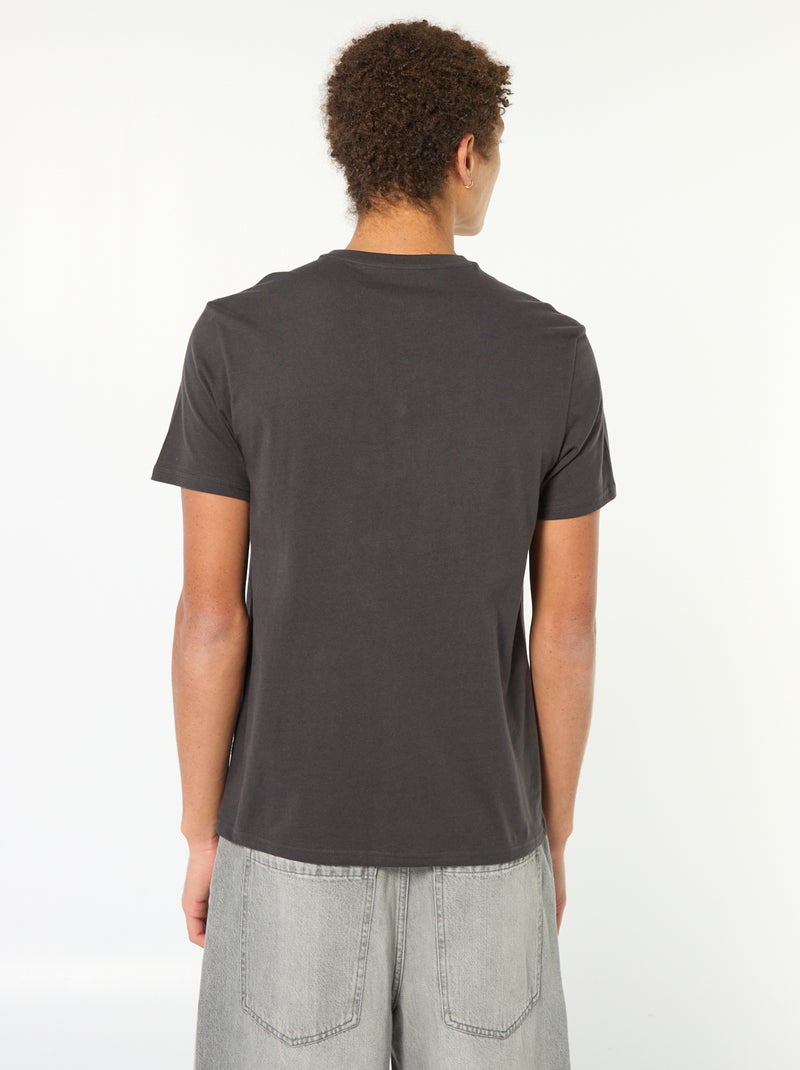 T-shirt in cotone stampato a maniche corte Nero - Kiabi