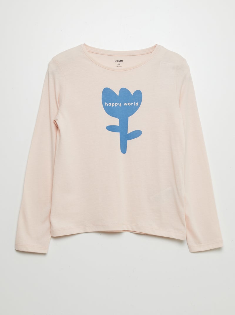 T-shirt in cotone stampato BIANCO - Kiabi
