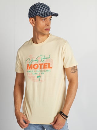 T-shirt in cotone stampato con scollo tondo