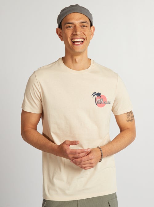 T-shirt in cotone stampato con scollo tondo - Kiabi