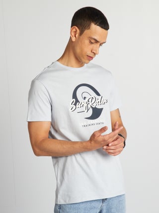 T-shirt in cotone stampato con scollo tondo