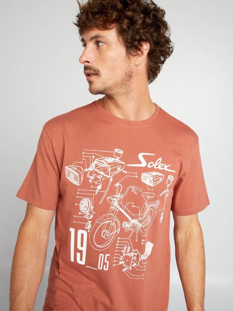 T-shirt in cotone stampato 'Solex' ROSA - Kiabi