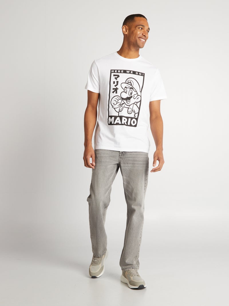 T-shirt in cotone 'Super Mario' bianco - Kiabi