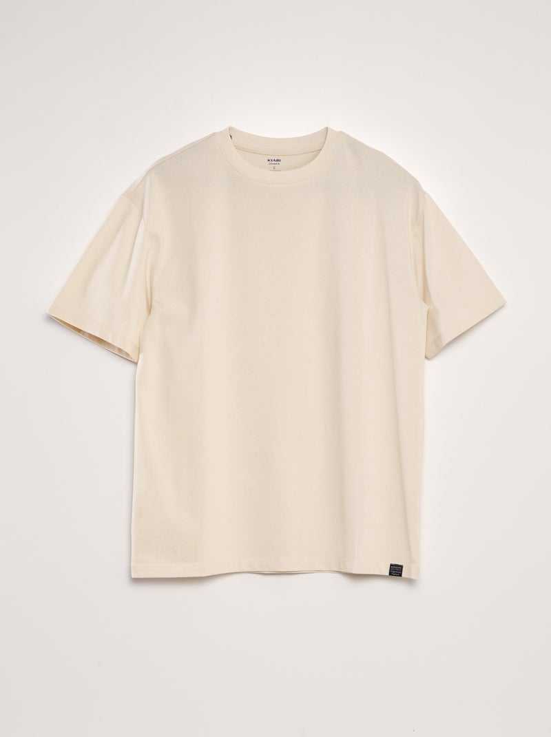 T-shirt in cotone tinta unita BEIGE - Kiabi