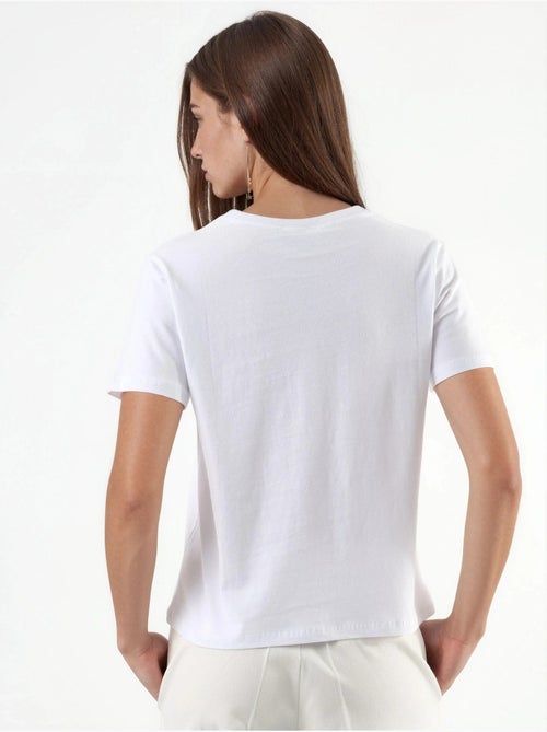 T-shirt in cotone tinta unita con girocollo busem - Kiabi T-shirt in cotone tinta unita con girocollo busem - Kiabi