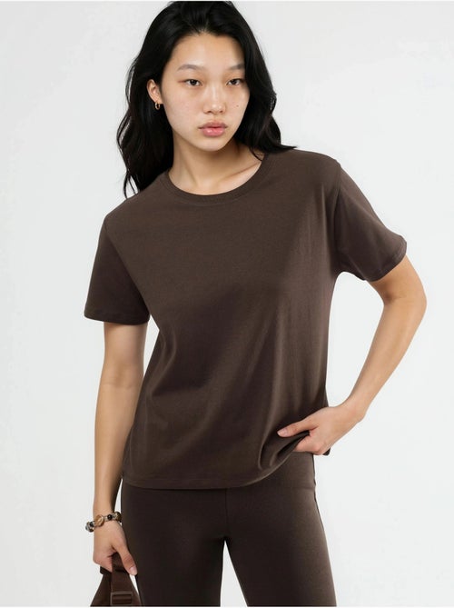 T-shirt in cotone tinta unita con girocollo busem - Kiabi