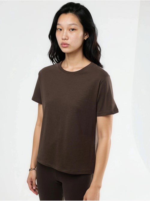T-shirt in cotone tinta unita con girocollo busem - Kiabi