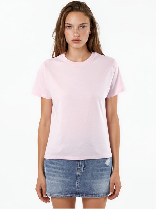T-shirt in cotone tinta unita con girocollo busem - Kiabi T-shirt in cotone tinta unita con girocollo busem - Kiabi