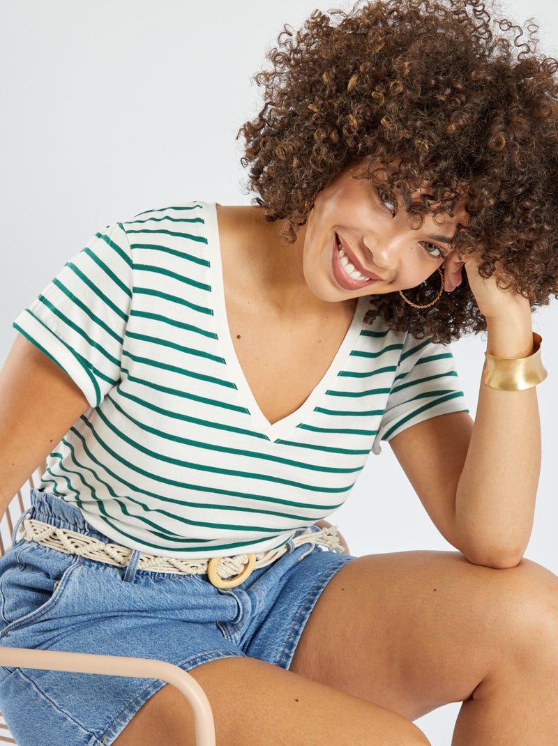T-shirt in cotone VERDE - Kiabi