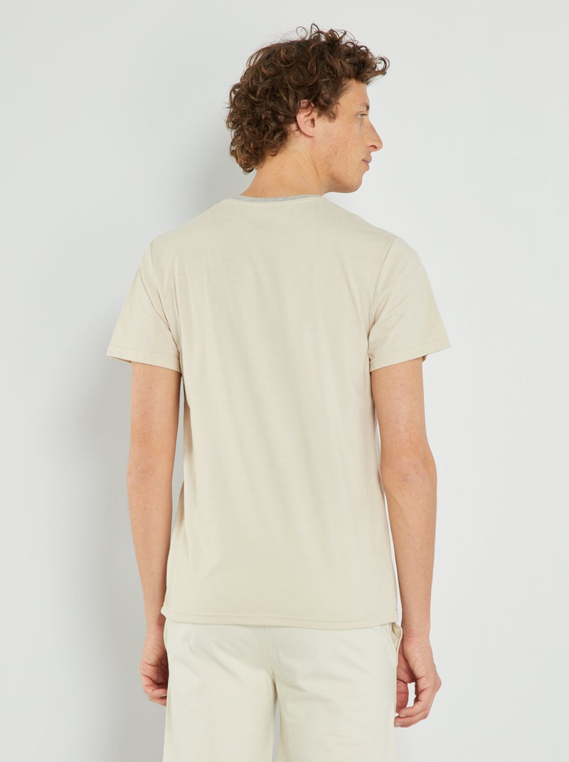 T-shirt in jersey - Pigiama BEIGE - Kiabi