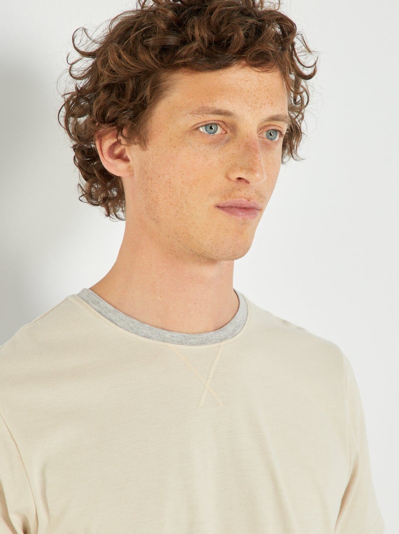 T-shirt in jersey - Pigiama BEIGE - Kiabi