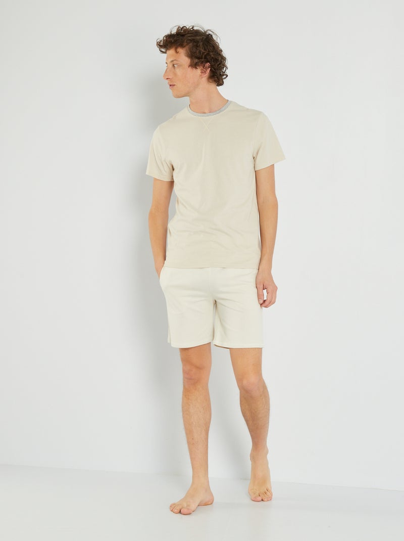 T-shirt in jersey - Pigiama BEIGE - Kiabi