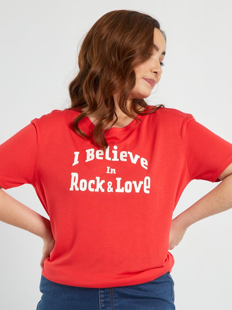 T-shirt in jersey - So Easy ROSSO - Kiabi