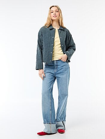 T-shirt in jersey a coste maniche corte