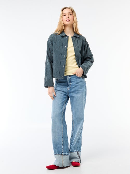 T-shirt in jersey a coste maniche corte - Kiabi