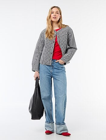 T-shirt in jersey a coste maniche corte