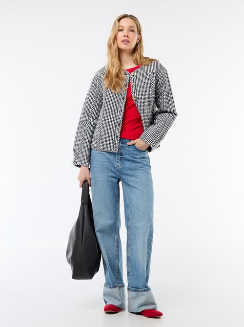 T-shirt in jersey a coste maniche corte - Kiabi