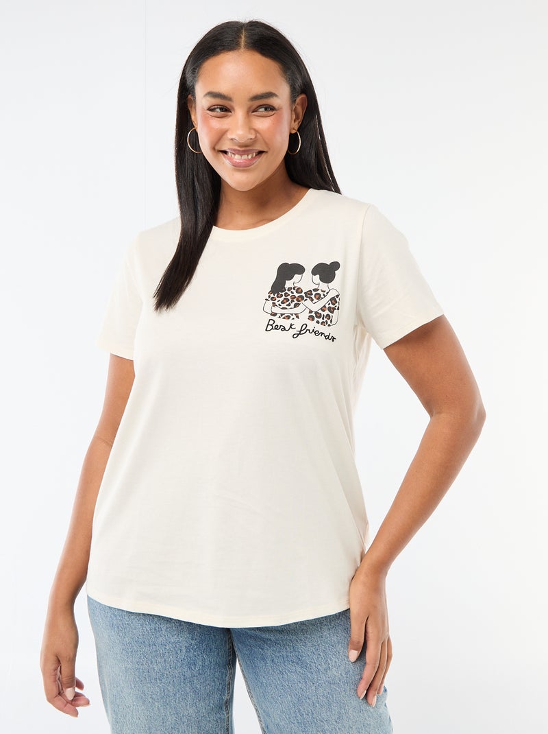 T-shirt in jersey a maniche corte 'Agathe Sorlet x Kiabi' - San Valentino Bianco - Kiabi