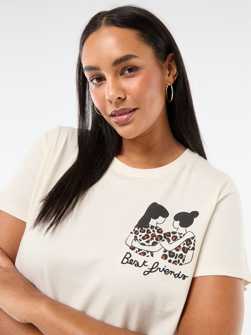 T-shirt in jersey a maniche corte 'Agathe Sorlet x Kiabi' - San Valentino Bianco - Kiabi