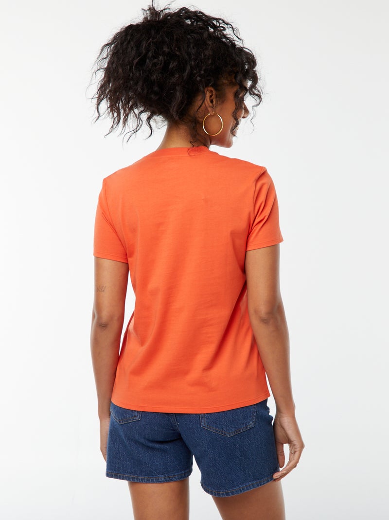 T-shirt in jersey a maniche corte Arancione - Kiabi