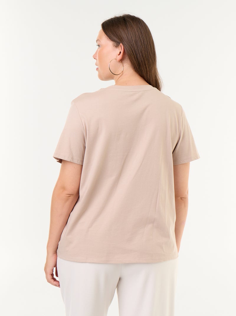 T-shirt in jersey a maniche corte Beige - Kiabi