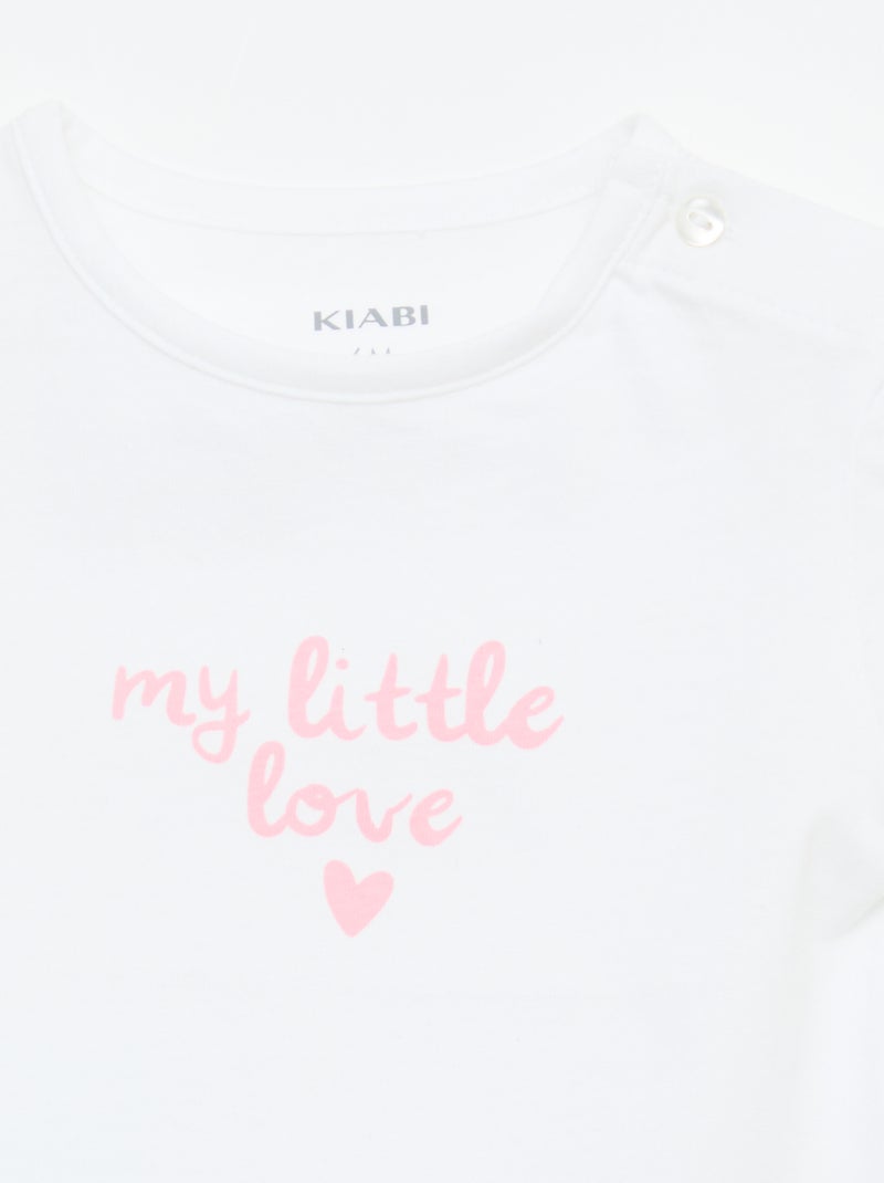 T-shirt in jersey a maniche corte Bianco - Kiabi