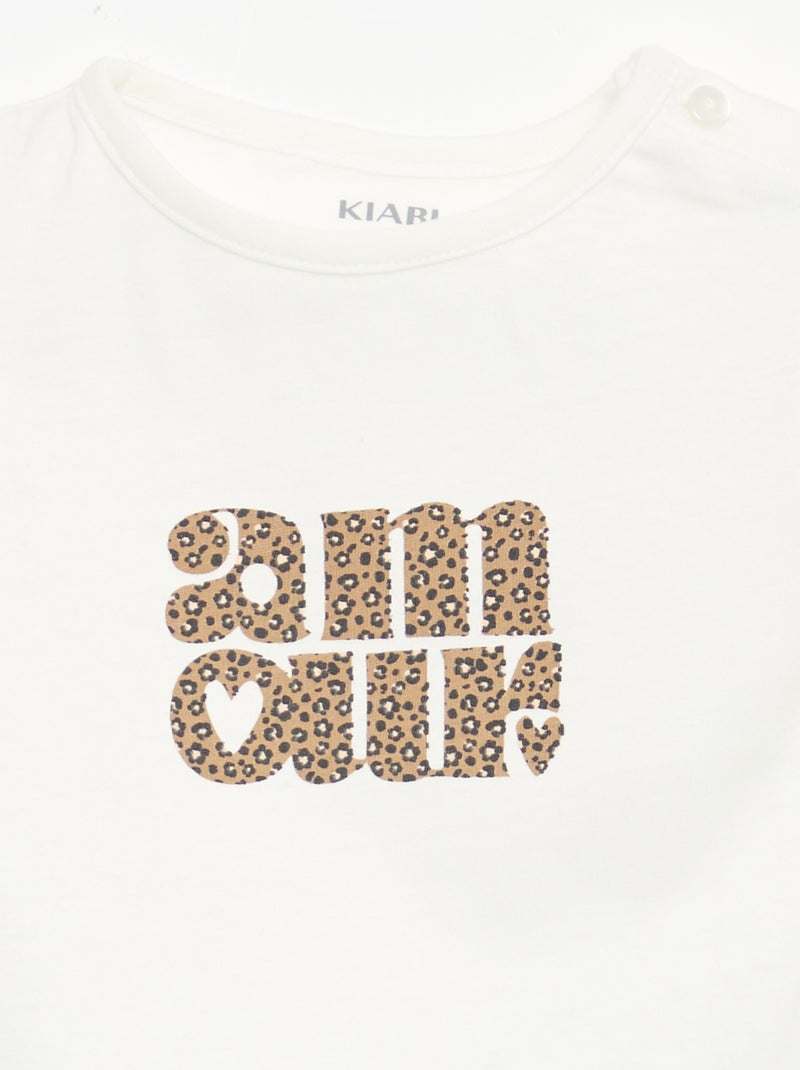 T-shirt in jersey a maniche corte Bianco - Kiabi