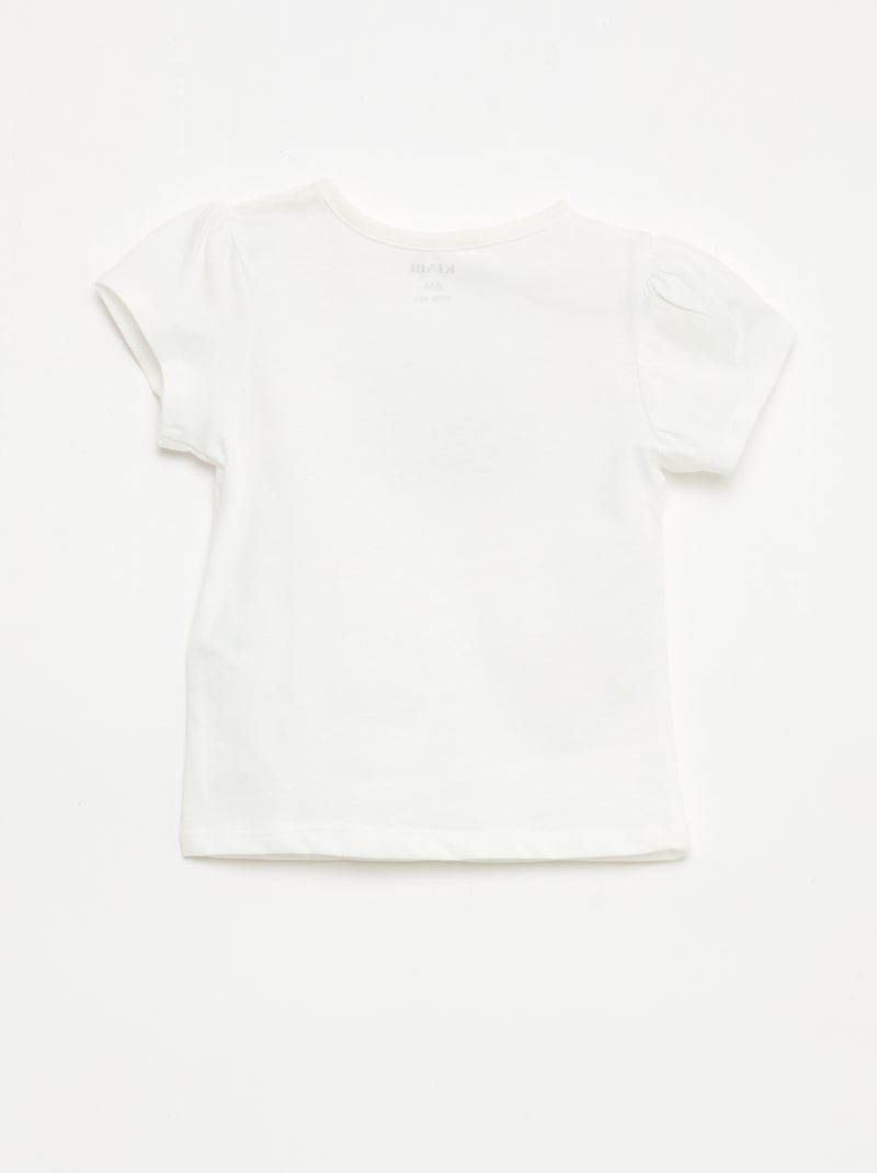 T-shirt in jersey a maniche corte Bianco - Kiabi