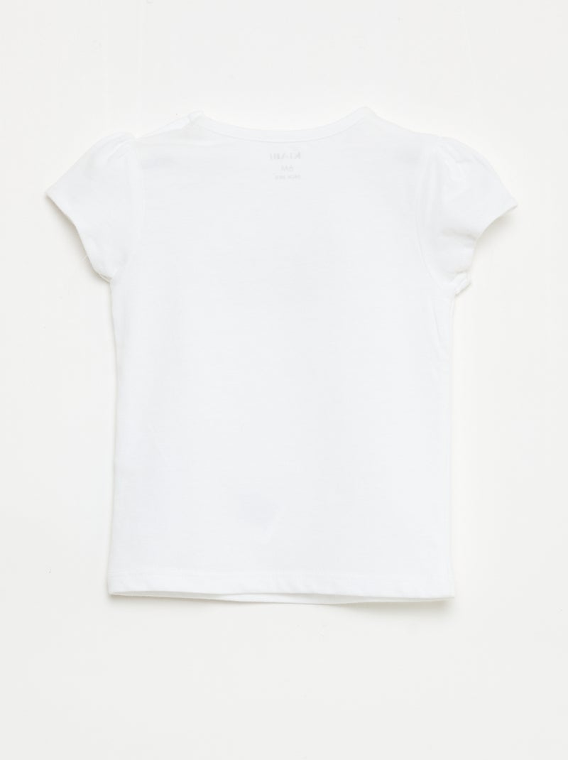 T-shirt in jersey a maniche corte Bianco - Kiabi