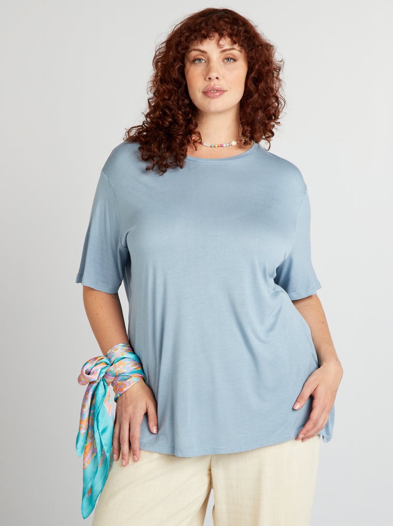 T-shirt in jersey a maniche corte BLU - Kiabi