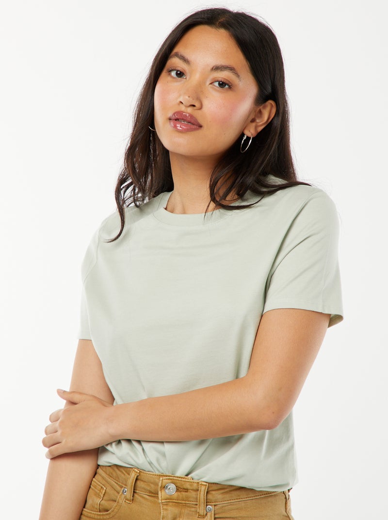 T-shirt in jersey a maniche corte Blu - Kiabi