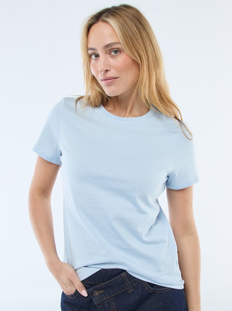 T-shirt in jersey a maniche corte Blu - Kiabi