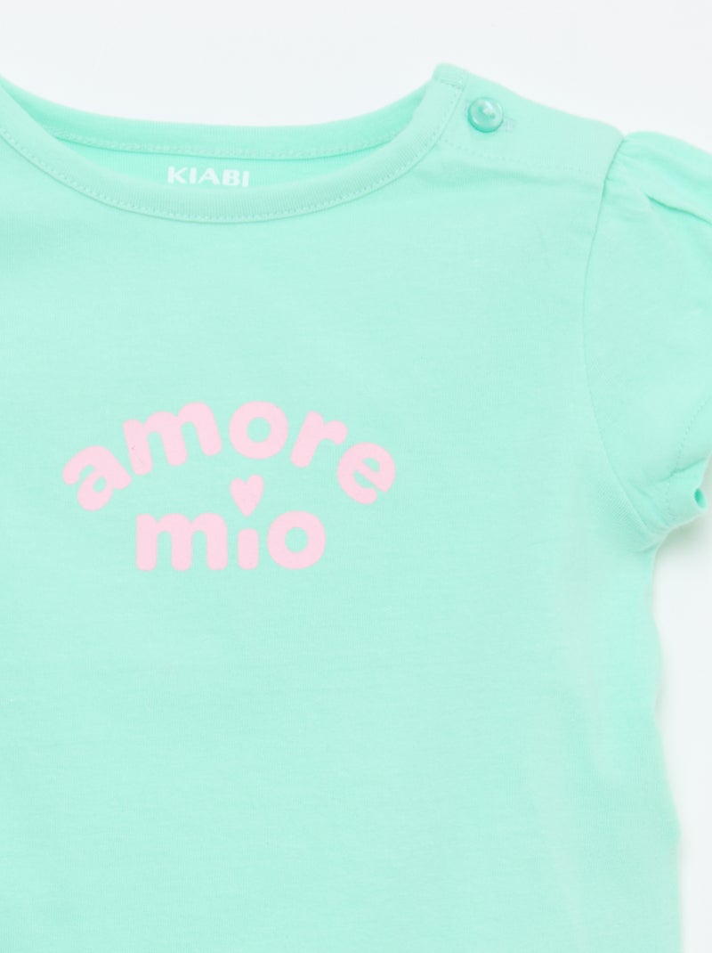 T-shirt in jersey a maniche corte Blu - Kiabi