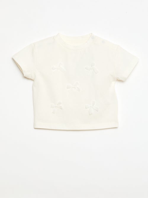 T-shirt in jersey a maniche corte con fiocchi decorativi - Kiabi