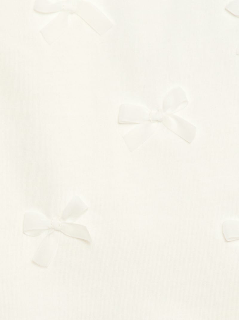 T-shirt in jersey a maniche corte con fiocchi decorativi Bianco - Kiabi