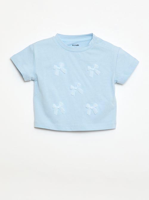 T-shirt in jersey a maniche corte con fiocchi decorativi - Kiabi