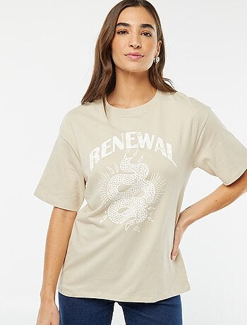 T-shirt in jersey a maniche corte con stampa