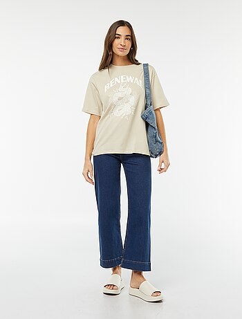 T-shirt in jersey a maniche corte con stampa