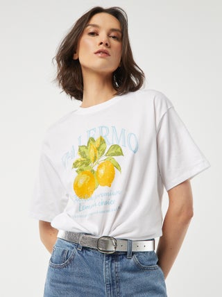 T-shirt in jersey a maniche corte con stampa
