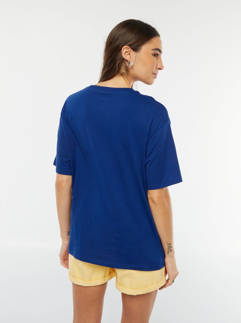 T-shirt in jersey a maniche corte con stampa BLU - Kiabi