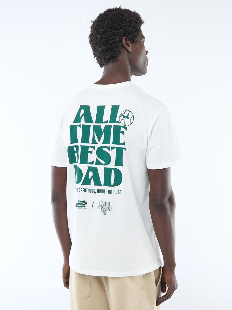 T-shirt in jersey a maniche corte con stampa fronte/retro Bianco - Kiabi