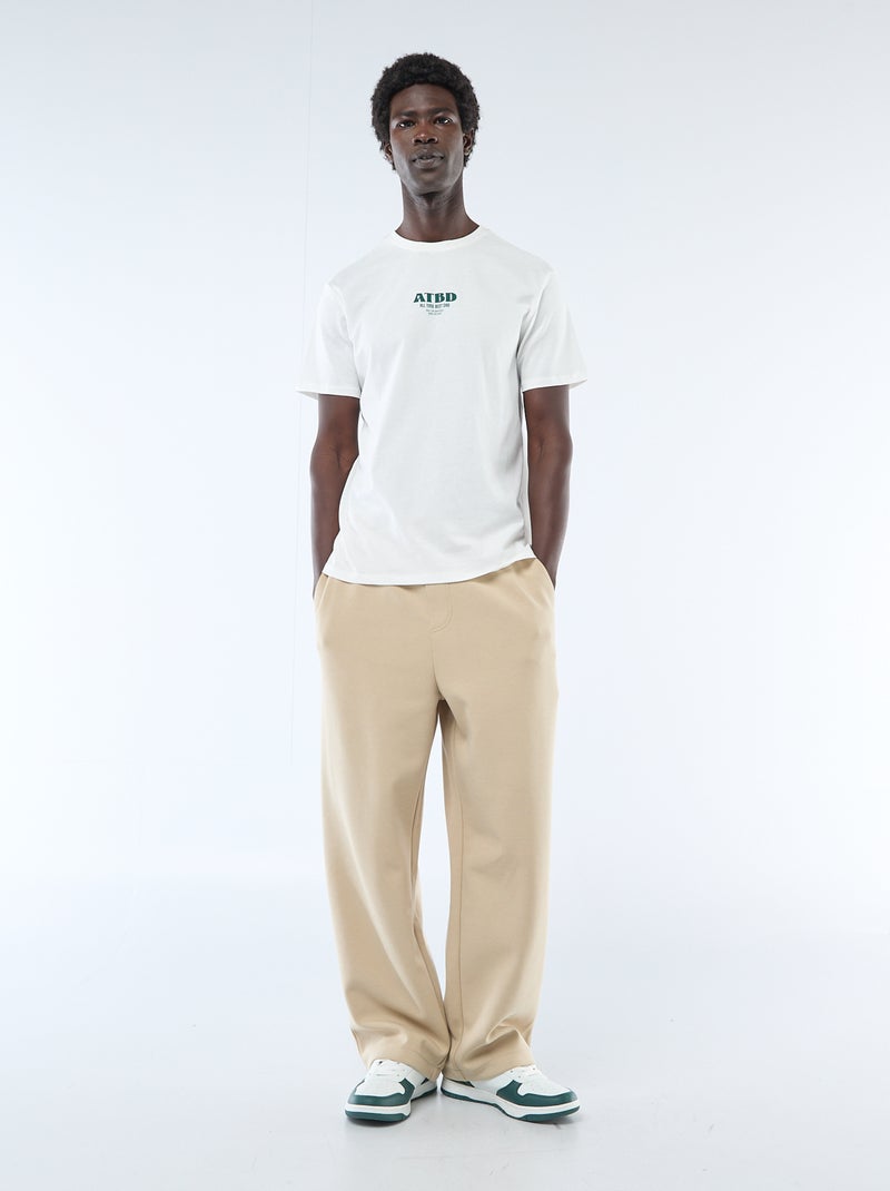 T-shirt in jersey a maniche corte con stampa fronte/retro Bianco - Kiabi