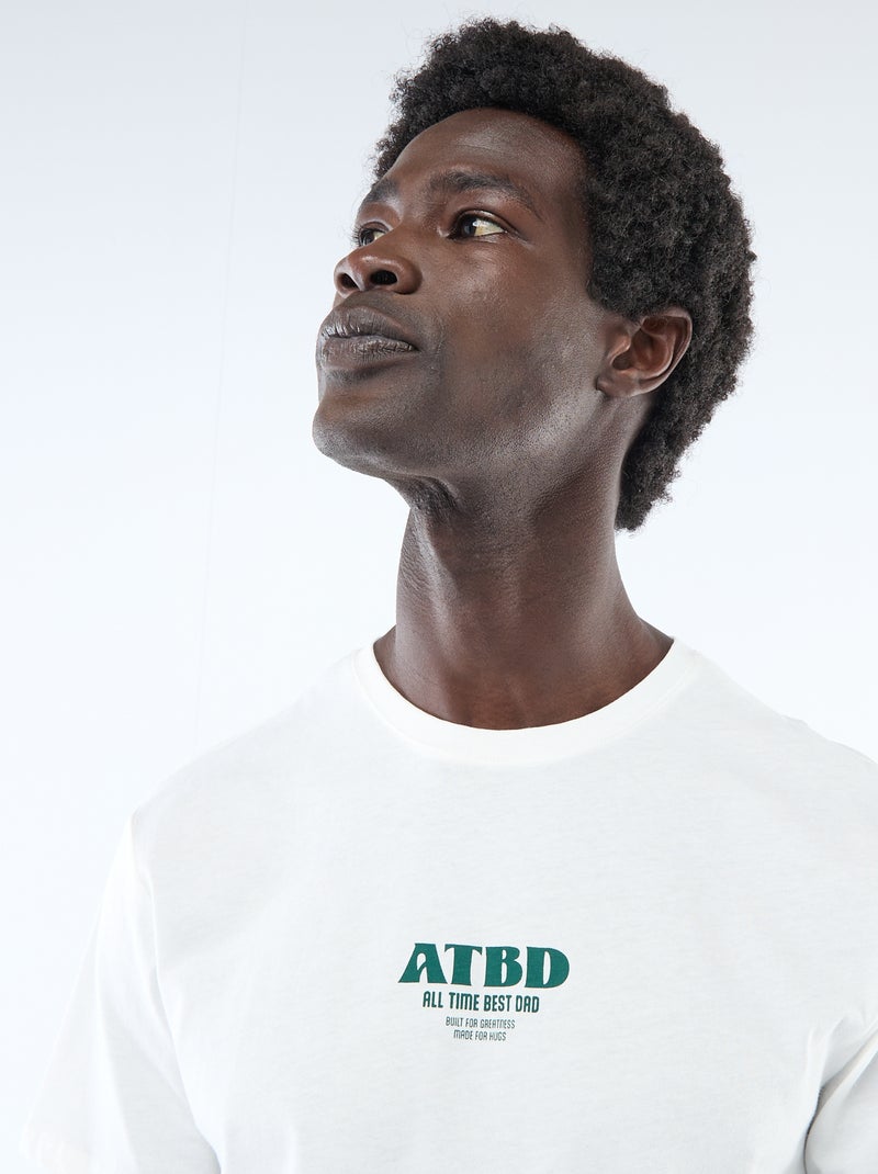 T-shirt in jersey a maniche corte con stampa fronte/retro Bianco - Kiabi