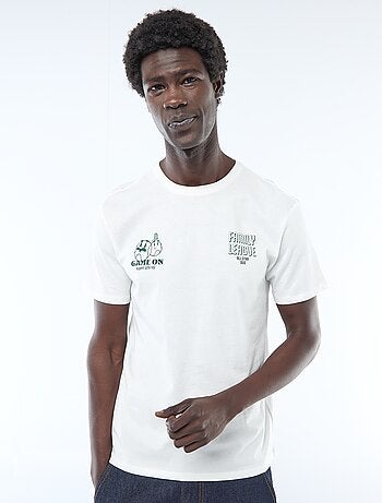 T-shirt in jersey a maniche corte con stampa fronte/retro