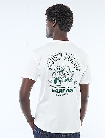 T-shirt in jersey a maniche corte con stampa fronte/retro