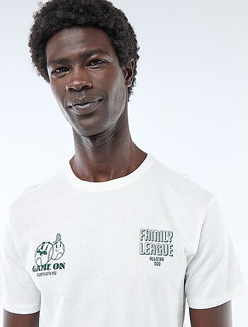 T-shirt in jersey a maniche corte con stampa fronte/retro