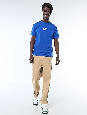 T-shirt in jersey a maniche corte con stampa fronte/retro